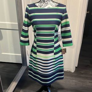 Blue and green dress